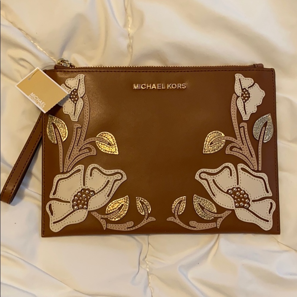 Michael Kors floral clutch